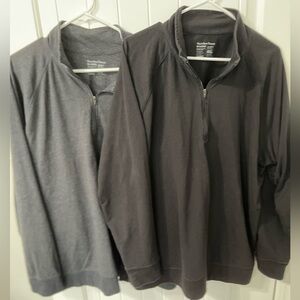 Gray and Black Quarter-Zip Pullovers
